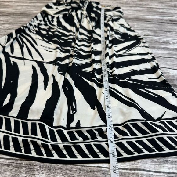 Apt 9 Women's Tropical Palm Fran Tie Halter Mini Dress M Med Medium Black Ivory - Picture 12 of 12